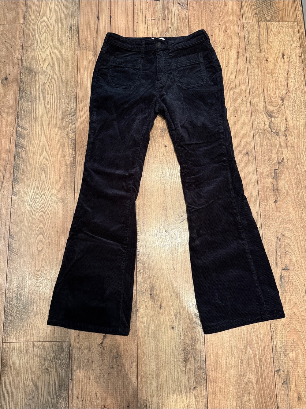 Pilcro Black Corduroy Flare Pants